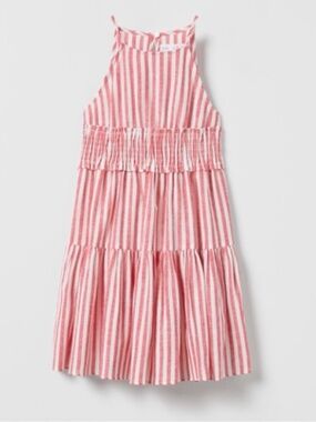 Zara Red and White Striped Summer Halter Dress
